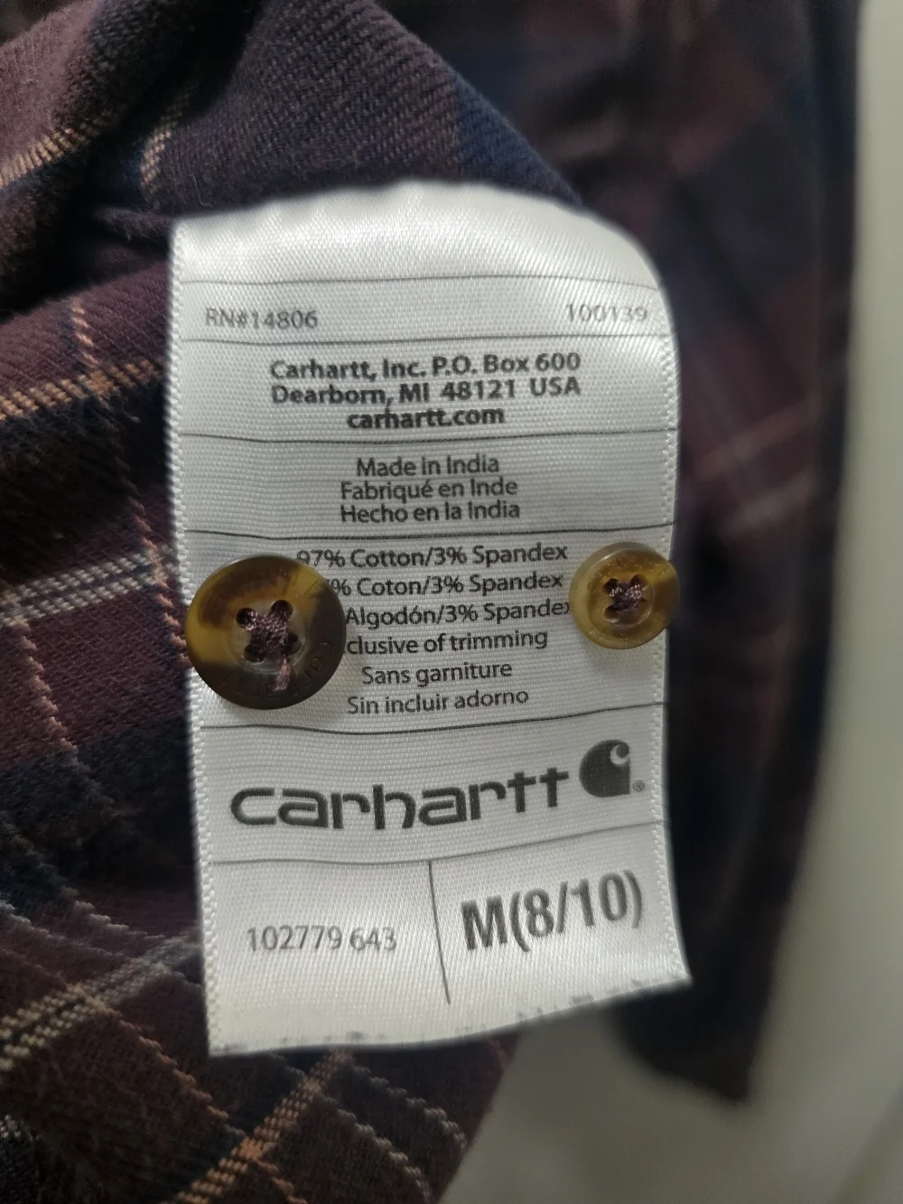 Carhartt Women's Plaid Button-Down Flannel Shirt - Picture 6 of 10